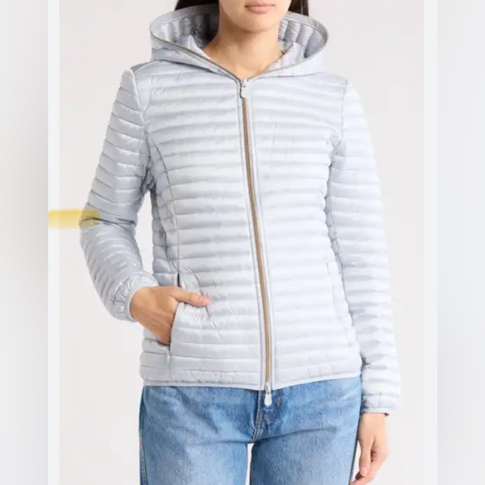 Save the Duck Puffer Jacket Women’s Light Gray Size 1 Small